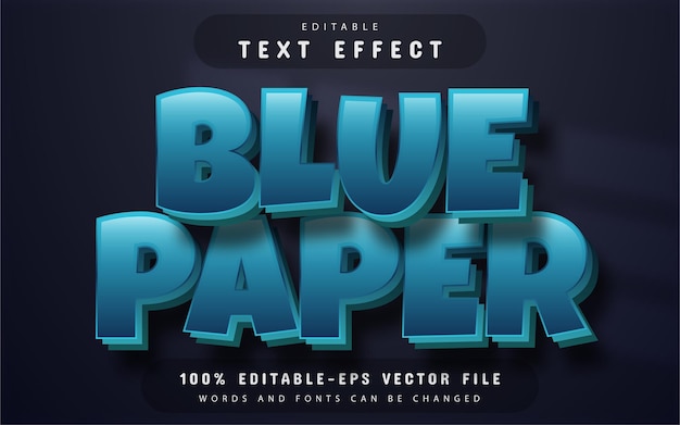 Effetto testo 3d di carta blu