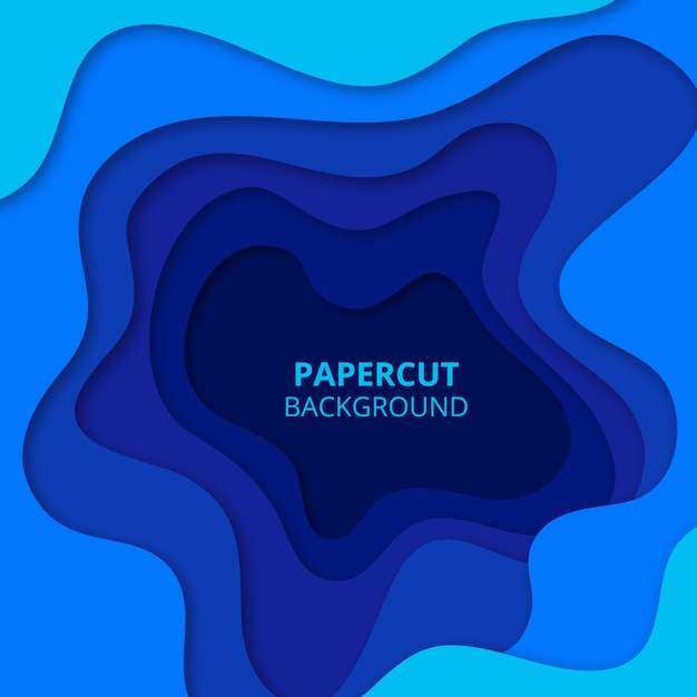 Blue paper cut background. Business background