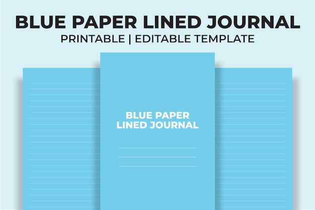 Vector blue paper lined journal