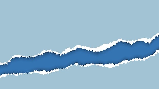 Vettore modello di disegno strappato carta blu buon uso per presentazione o banner