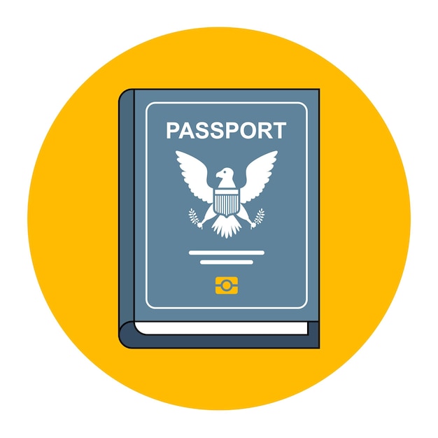 Vector blue passport of a citizen of the country