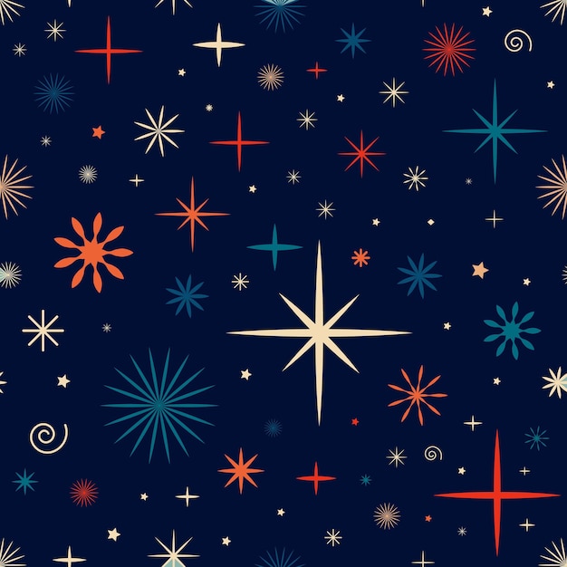Blue pattern with stars Festive Christmas pattern