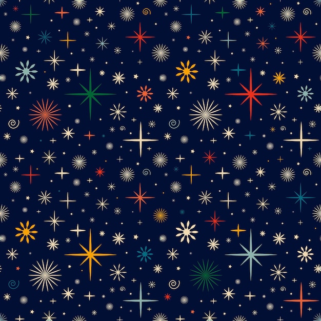 Blue pattern with stars Festive Christmas pattern