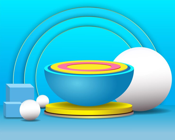 Vector blue pedestal