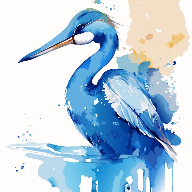 Blue pelican illustration