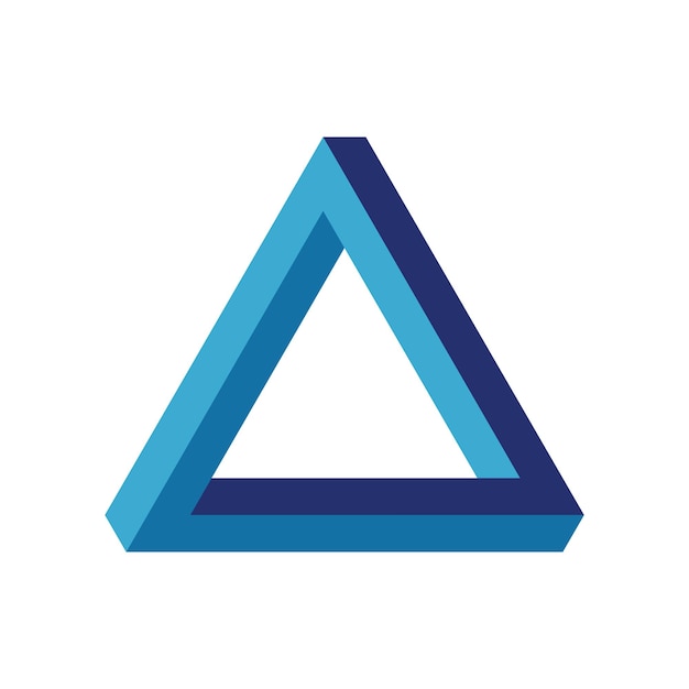 Vector blue penrose triangle icon