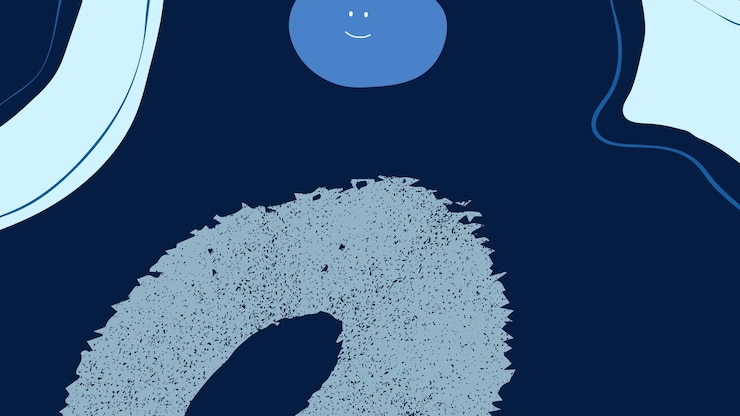 Vector a blue phone with a blue background with a smiley face on it