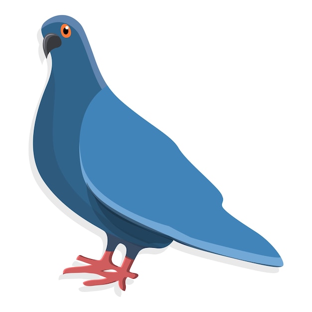 Иконка синего голубя Мультфильм о векторной иконке синего голубя для веб-дизайна изолирован