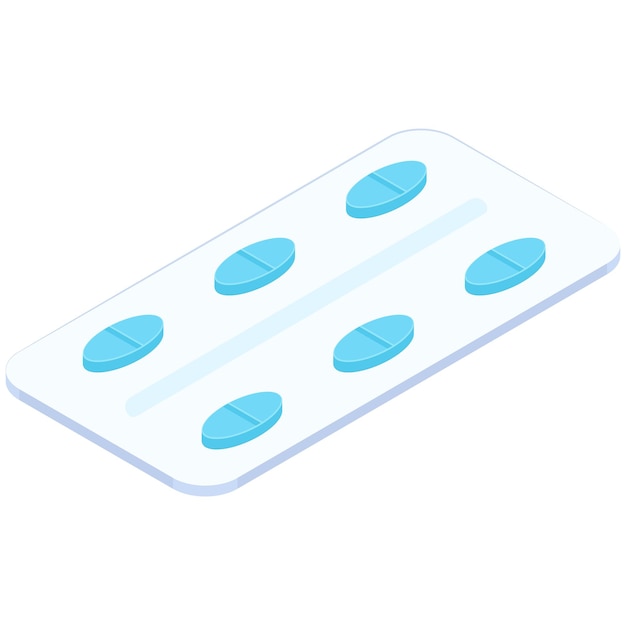 Vector blue pill blister pack icon