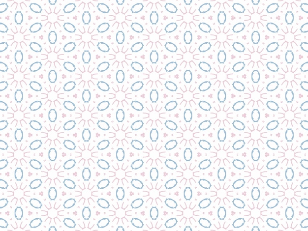 Blue and Pink Abstract Mandala or Ikat Wallpaper Pattern Background