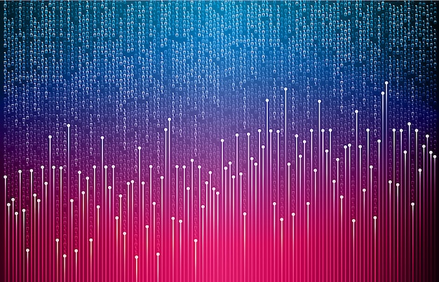 Blue pink binary cyber circuit future technology concept background