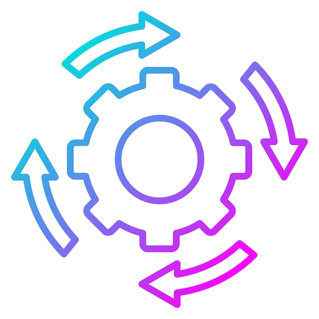 a blue and pink circle with arrows and a blue and pink circle