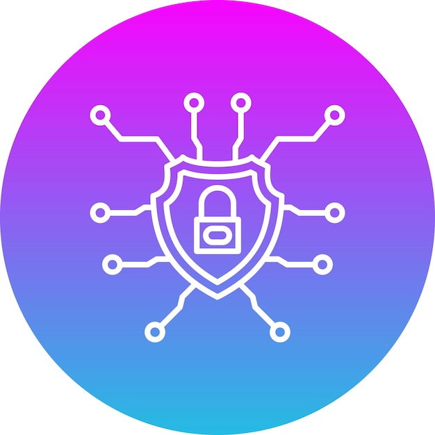 a blue and pink circle with a shield and a shield with a pink and blue background
