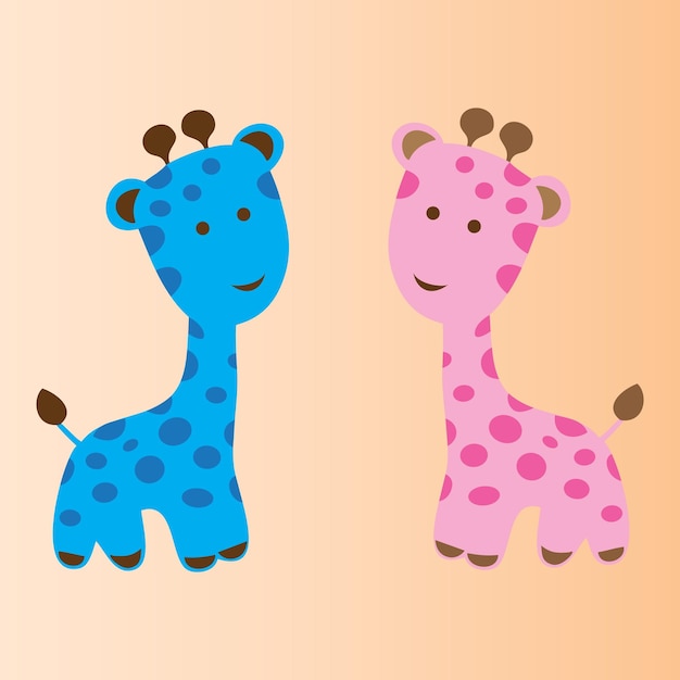 Giraffe blu e rosa