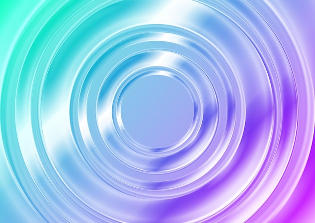 青とピンクの光沢のある円の抽象的な技術の背景