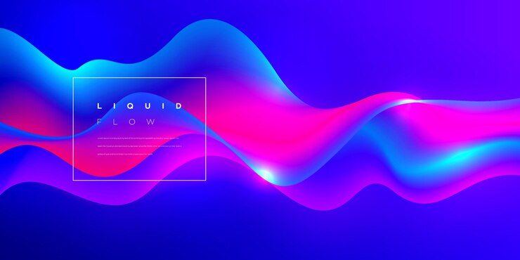 Vector blue and pink gradient liquid background