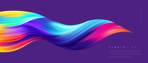 Vector blue and pink liquid color flow