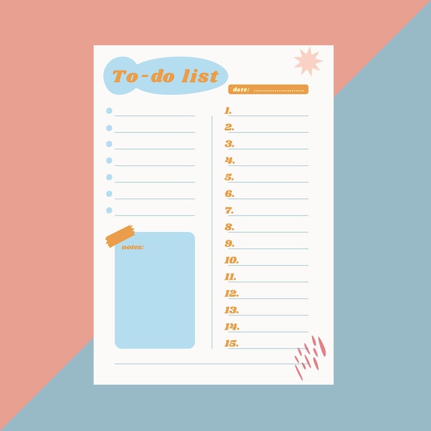 Blue Pink To Do List Template