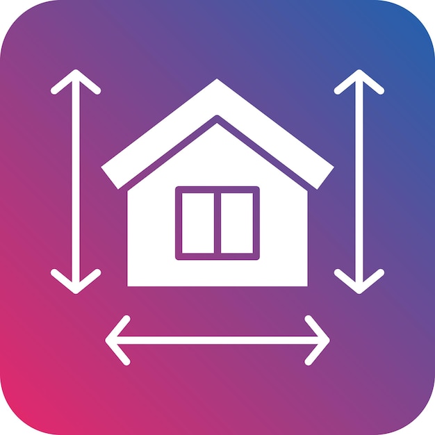 синий и розовый логотип с домом с стрелами, указывающими направо