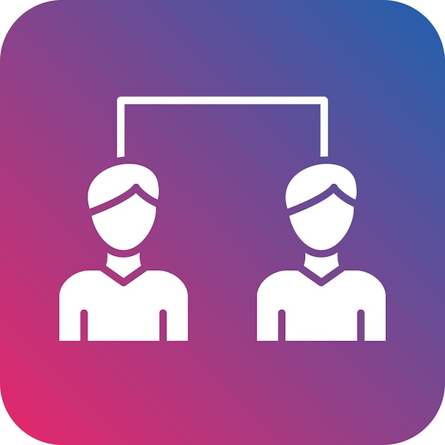 Vector a blue and pink logo with a man and a woman with a blue and pink and purple background