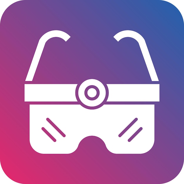 a blue and pink logo with a pair of goggles and a pair of goggles