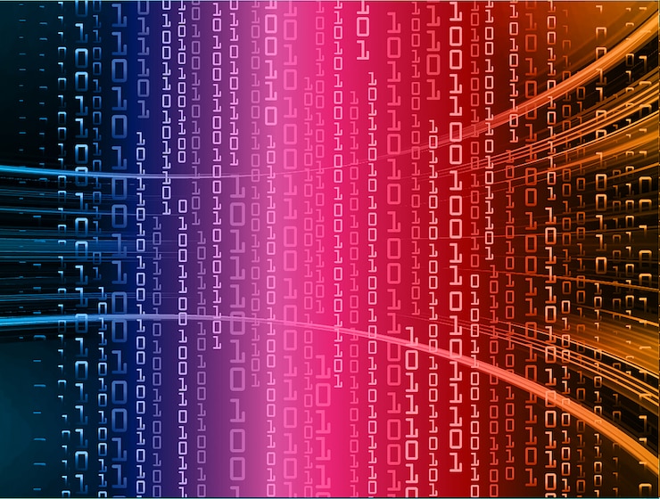वेक्टर blue pink orange cyber circuit future technology concept background