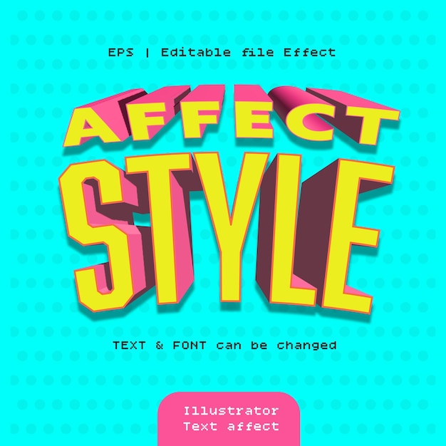 Premium Vector | A blue and pink poster that says affect style.