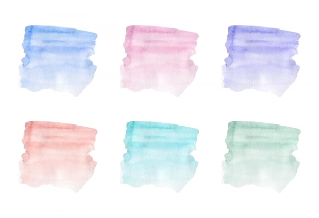 Blue, pink, purple and green brush stroke watercolor texture. vector illustration