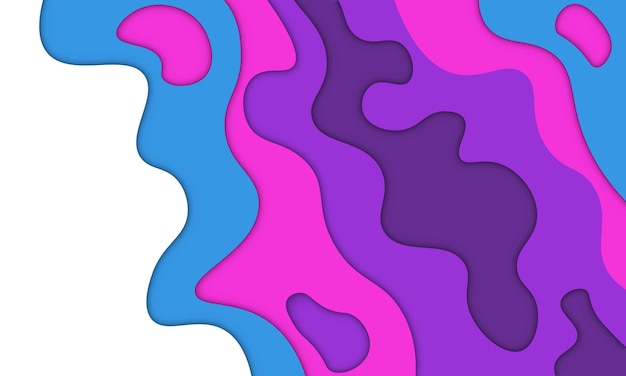 Blu, rosa e viola in stile carta con sfondo di ombre. modello per banner.