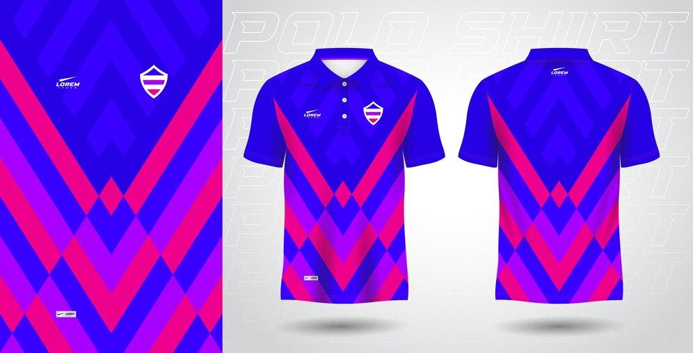 Premium Vector | Blue pink purple polo sport shirt jersey