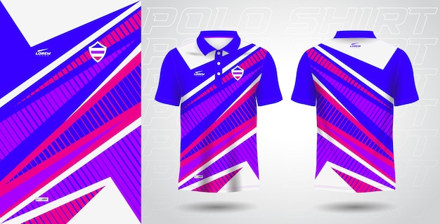 blue pink purple polo sport shirt jersey