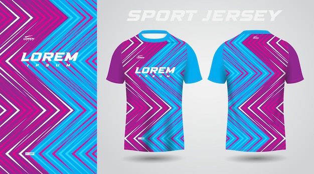 Blue pink purple shirt soccer football sport jersey template design mockup