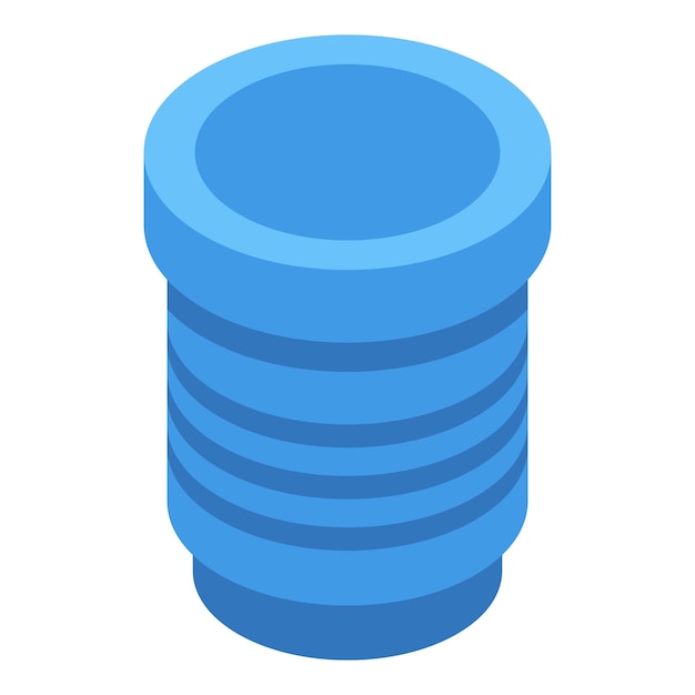 Blue pipe fitting presenting isometrically