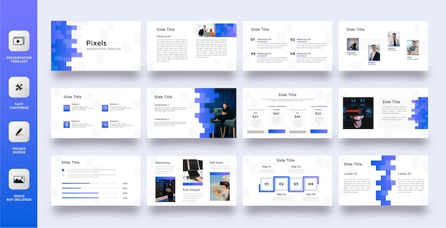 Blue pixels multipurpose presentation template