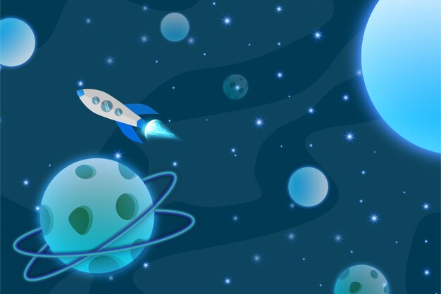 青い惑星背景ベクトル流星小惑星暗い銀河空宇宙星夜