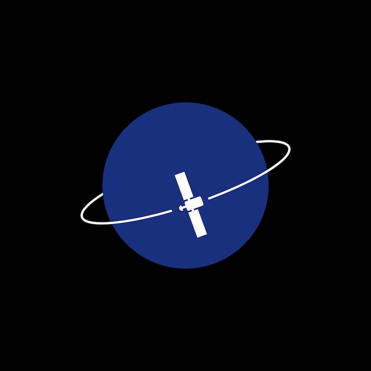 Vector a blue planet with a ring in it