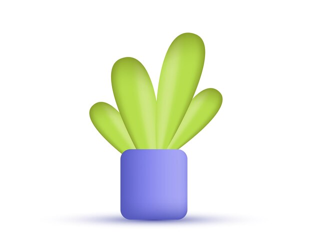 A blue plant pot with green cactus in it