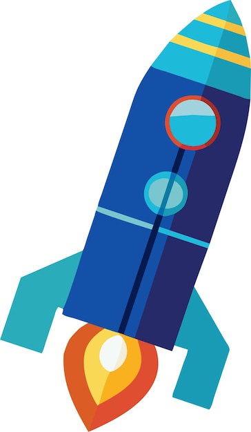 Вектор blue pointy rocket vector icon достиг новых высот в развитии бизнеса с помощью этого изящного вектора
