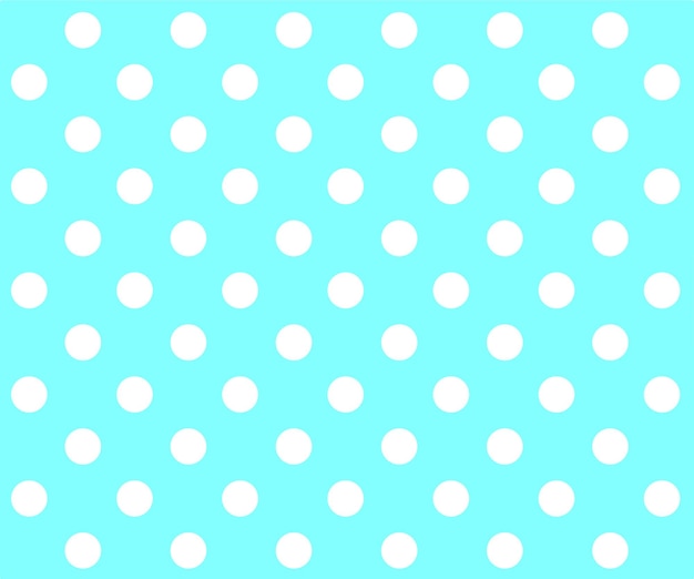 Vector blue polka dots seamless pattern - blue background with white polka dots