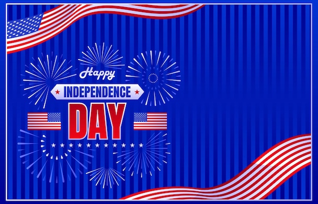 Vector a blue poster with a red and white flag and a blue background