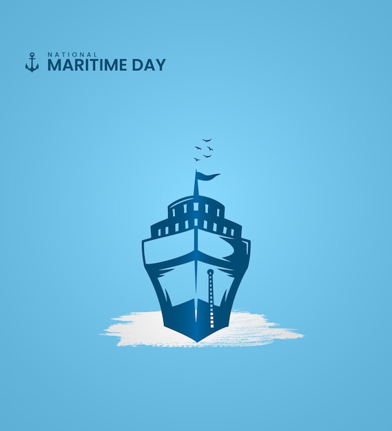 A blue poster with the words'national maritime day'on it