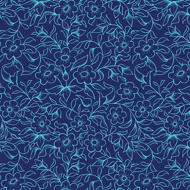 blue pottery seamless pattern