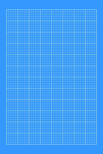 青いプリントグリッドの背景 切断マット オフィスワークノートブックメカニクスのためのチェッカーの空白テンプレート