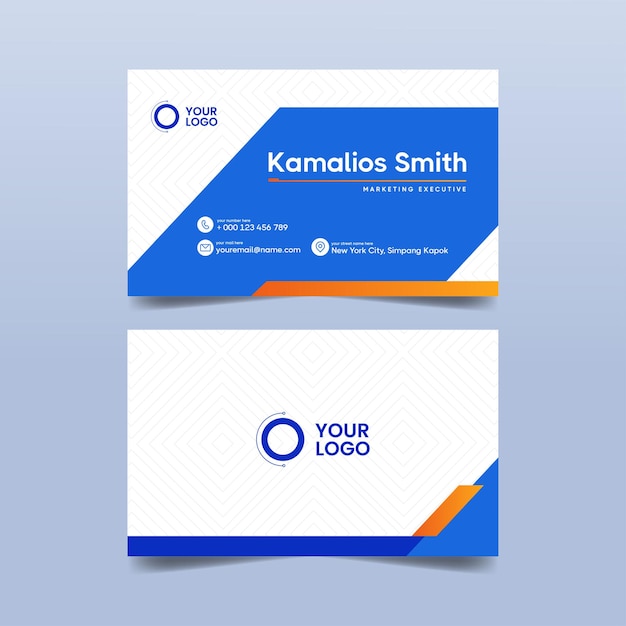 Blue professional business card template design