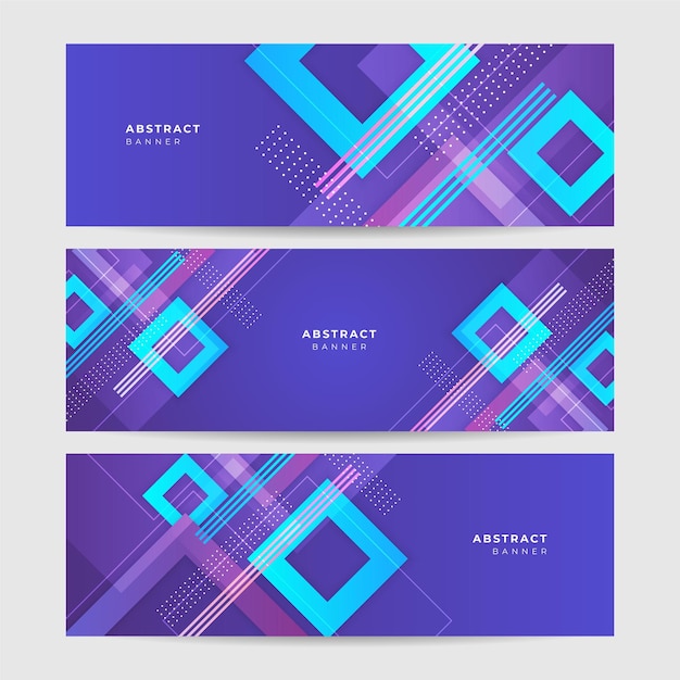 Blue purple abstract vector business long banner template. Horizontal header web banner. Modern gradient color cover header for website design, social media cover ads banner, flyer, invitation card