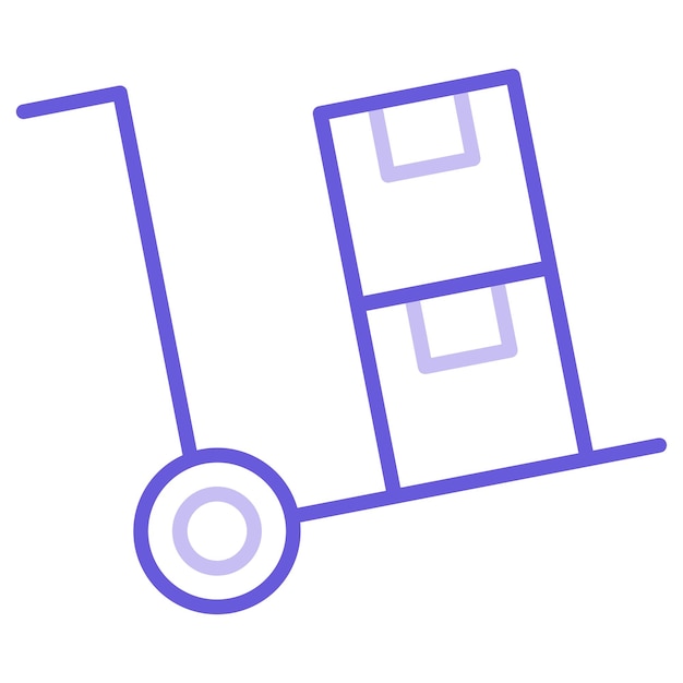 Vector a blue and purple cart with a blue box on it