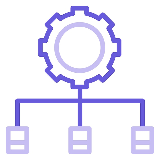 Vector a blue and purple diagram of a gear