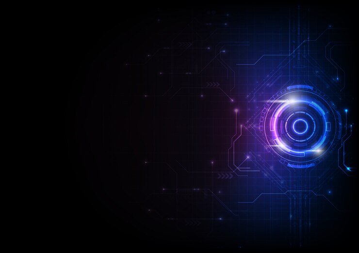 Vector blue purple futuristic game circuit technology