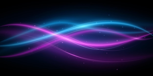 青と紫の光の波の背景光る波状の渦巻き抽象的な光るトレース光沢のある要素あなたのデザインの光の効果ベクトルイラストEPS10