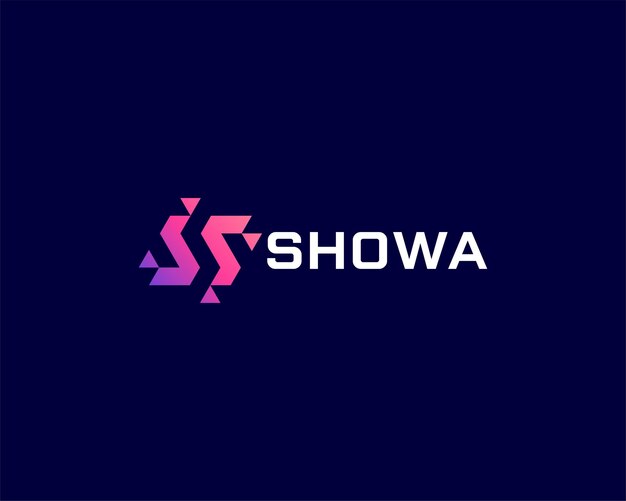 Vector a blue and purple logo for a company called showwa.